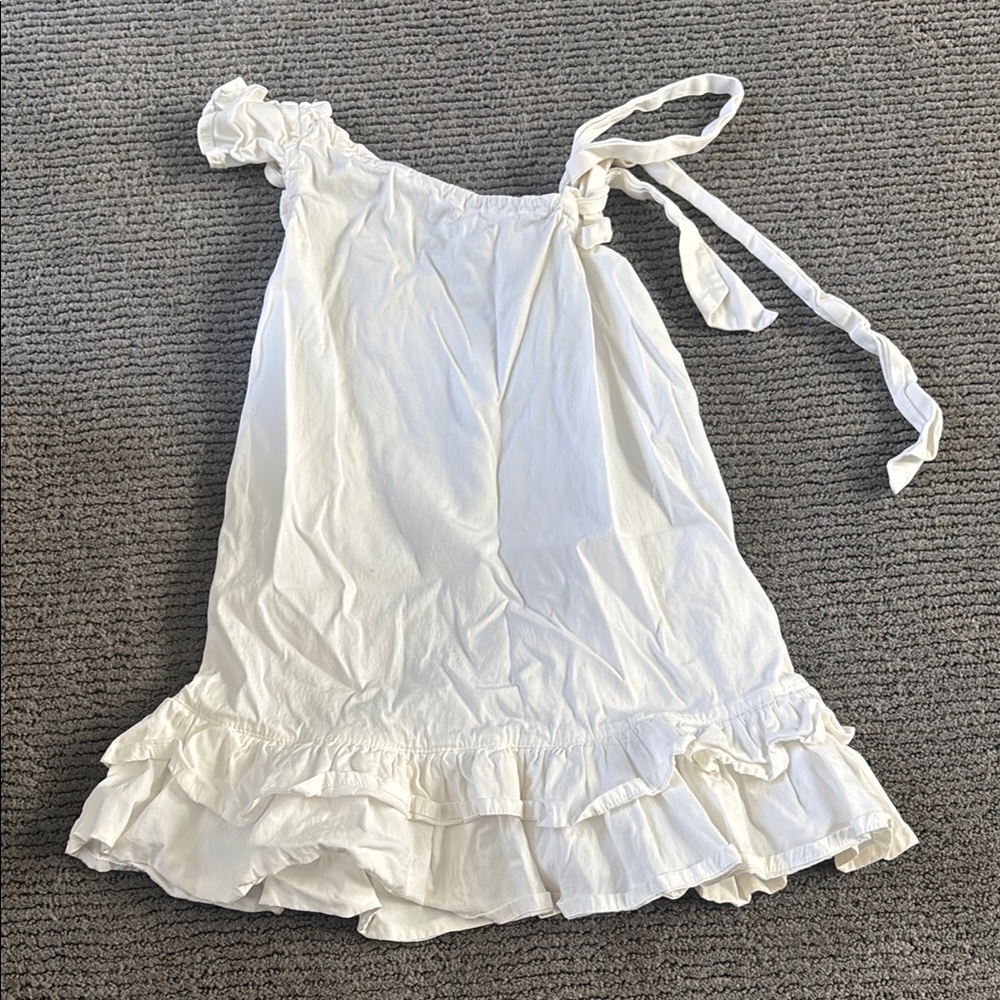 Piccola Ludo White Ruffled Dress